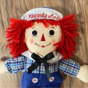 Raggedy Andy Plush Doll 17” Classic‎ Toy Colorful Overalls Hang Tag